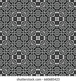 Endless black and white engraving pattern. Texture for certificate or diploma, currency and money design. Single-leaf woodcut, xylography, printmaking. Vector Illustration