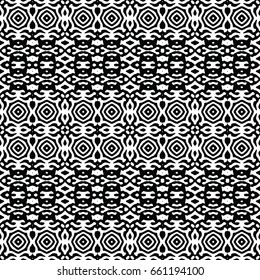 Endless black and white engraving pattern. Texture for certificate or diploma, currency and money design. Single-leaf woodcut, xylography, printmaking. Vector Illustration