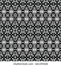 Endless black and white engraving pattern. Texture for certificate or diploma, currency and money design. Single-leaf woodcut, xylography, printmaking. Vector Illustration