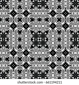 Endless black and white engraving pattern. Texture for certificate or diploma, currency and money design. Single-leaf woodcut, xylography, printmaking. Vector Illustration
