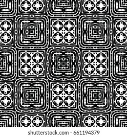 Endless black and white engraving pattern. Texture for certificate or diploma, currency and money design. Single-leaf woodcut, xylography, printmaking. Vector Illustration