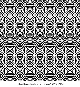 Endless black and white engraving pattern. Texture for certificate or diploma, currency and money design. Single-leaf woodcut, xylography, printmaking. Vector Illustration