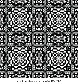 Endless black and white engraving pattern. Texture for certificate or diploma, currency and money design. Single-leaf woodcut, xylography, printmaking. Vector Illustration