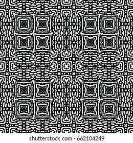 Endless black and white engraving pattern. Texture for certificate or diploma, currency and money design. Single-leaf woodcut, xylography, printmaking. Vector Illustration
