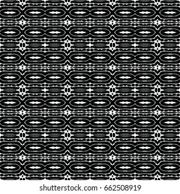 Endless black and white engraving pattern. Texture for certificate or diploma, currency and money design. Single-leaf woodcut, xylography, printmaking. Vector Illustration