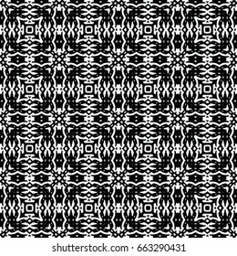 Endless black and white engraving pattern. Texture for certificate or diploma, currency and money design. Single-leaf woodcut, xylography, printmaking. Vector Illustration