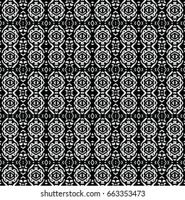 Endless black and white engraving pattern. Texture for certificate or diploma, currency and money design. Single-leaf woodcut, xylography, printmaking. Vector Illustration