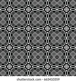 Endless black and white engraving pattern. Texture for certificate or diploma, currency and money design. Single-leaf woodcut, xylography, printmaking. Vector Illustration