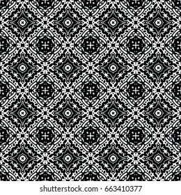 Endless black and white engraving pattern. Texture for certificate or diploma, currency and money design. Single-leaf woodcut, xylography, printmaking. Vector Illustration