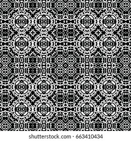 Endless black and white engraving pattern. Texture for certificate or diploma, currency and money design. Single-leaf woodcut, xylography, printmaking. Vector Illustration