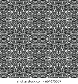 Endless black and white engraving pattern. Texture for certificate or diploma, currency and money design. Single-leaf woodcut, xylography, printmaking. Vector Illustration