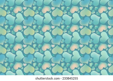 Endless blue romantic simple pattern. seamless pattern of hearts on a blue background