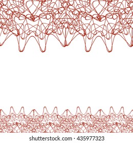 Endless border frame with lace contour on white (transparent) background. Space can be used for invitations, promotional poster or greeting cards text. Vector illustration eps