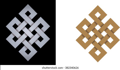 Endless celtic knot, isolated and on black background