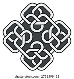 Endlos keltisches Ornament. Gälisch dekoratives Kreuz Logo