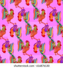 Endless chicken abstract pattern. Background texture.  Vector illustration.