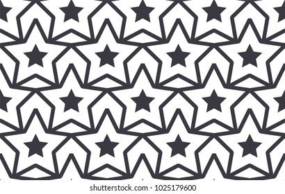 Endless Christmas Pattern. Black and White. Shape.