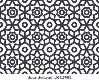 Endless Christmas Pattern. Black and White. Shape.