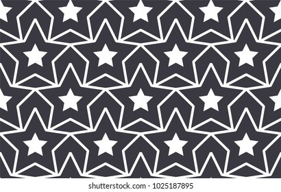 Endless Christmas Pattern. Black and White. Shape.