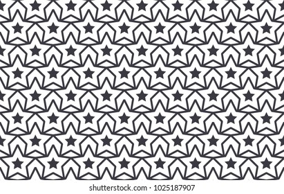 Endless Christmas Pattern. Black and White. Shape.