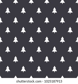 Endless Christmas Pattern. Black and White. Shape.