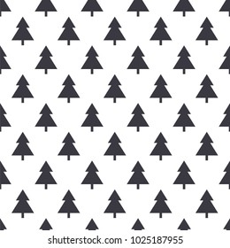 Endless Christmas Pattern. Black and White. Shape.