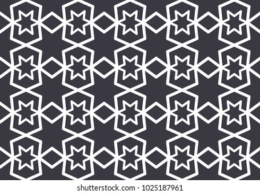 Endless Christmas Pattern. Black and White. Shape.