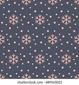 Endless Christmas Pattern. Snowflakes.