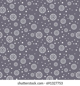 Endless Christmas Pattern. Snowflakes and Stars.