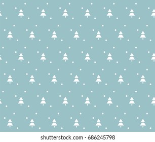 Endless Christmas Pattern. Christmas tree and Snowflakes.