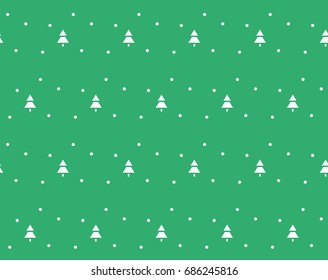 Endless Christmas Pattern. Christmas tree and Snowflakes.