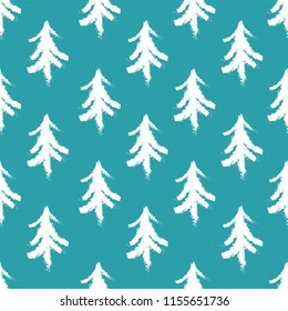 Endless Christmas Pattern with Christmas trees