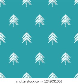 Endless Christmas Pattern with Christmas trees