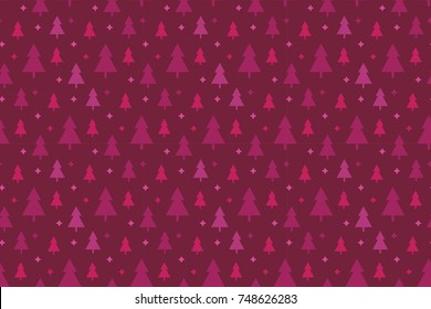 Endless Christmas Pattern with Christmas Trees