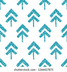 Endless Christmas Pattern with Christmas Trees - Vector - Glitter