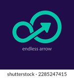Endless circle and arrow logo. Unique design. Innovative arrow logo template. vector.