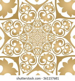 Endless circular pattern. Patterned background, floral, oriental, Asian motifs.