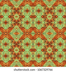 Endless color engraving pattern. Texture for certificate or diploma, currency and money design. Single-leaf woodcut, xylography, printmaking. Vector Illustration