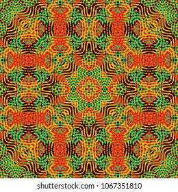 Endless color engraving pattern. Texture for certificate or diploma, currency and money design. Single-leaf woodcut, xylography, printmaking. Vector Illustration