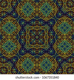 Endless color engraving pattern. Texture for certificate or diploma, currency and money design. Single-leaf woodcut, xylography, printmaking. Vector Illustration