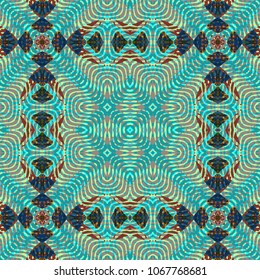 Endless color engraving pattern. Texture for certificate or diploma, currency and money design. Single-leaf woodcut, xylography, printmaking. Vector Illustration