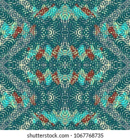 Endless color engraving pattern. Texture for certificate or diploma, currency and money design. Single-leaf woodcut, xylography, printmaking. Vector Illustration