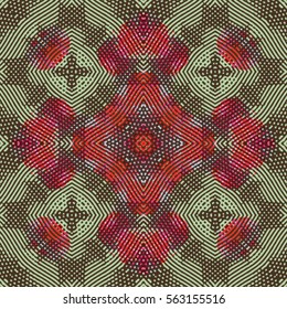 Endless color engraving pattern. Texture for certificate or diploma, currency and money design. Single-leaf woodcut, xylography, printmaking. Vector Illustration