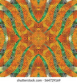 Endless color engraving pattern. Texture for certificate or diploma, currency and money design. Single-leaf woodcut, xylography, printmaking. Vector Illustration