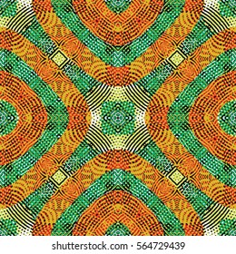Endless color engraving pattern. Texture for certificate or diploma, currency and money design. Single-leaf woodcut, xylography, printmaking. Vector Illustration
