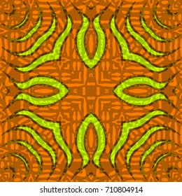 Endless color engraving pattern. Texture for certificate or diploma, currency and money design. Single-leaf woodcut, xylography, printmaking. Vector Illustration