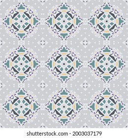 Endless colorful pattern in gray blue green for wallpapers, design and backgrounds, vector seamless pattern.