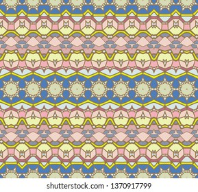 Endless colorful pattern for wallpapers, design and backgrounds. Horizontal seamless pattern.