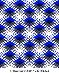 Endless colorful symmetric pattern, graphic design. Geometric intertwine optical composition, clear EPS10.