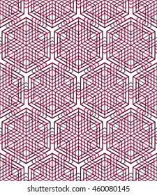 Endless colorful symmetric pattern, graphic design. Geometric intertwine optical composition, clear EPS10.